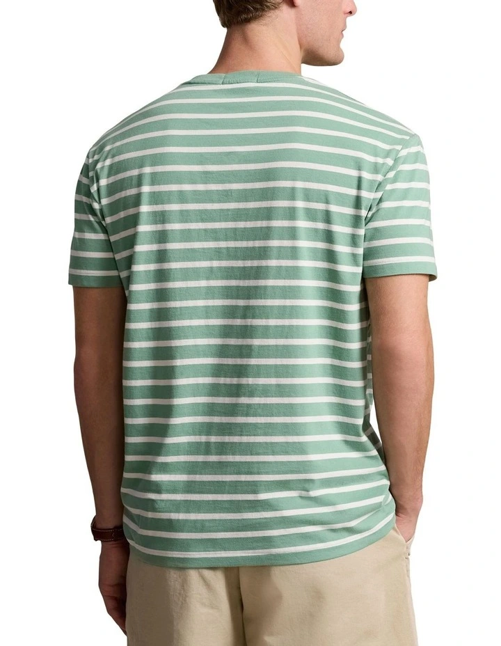 Classic Fit Striped Jersey T-shirt in Green image 2
