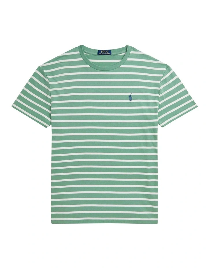 Classic Fit Striped Jersey T-shirt in Green image 4