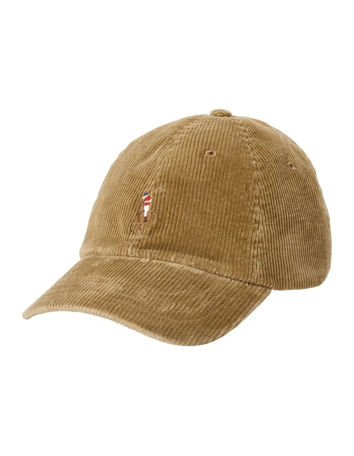 Corduroy Ball Cap in Beige image 1