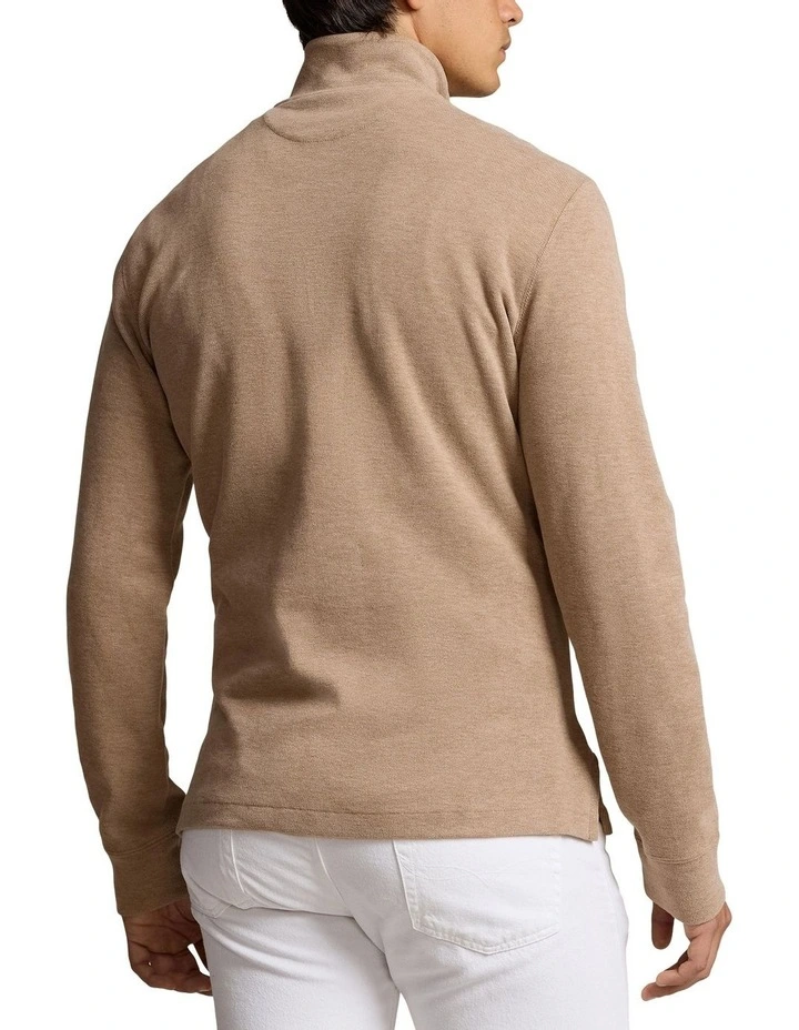 Estate Rib Quarter Zip Pullover in Brown image 2