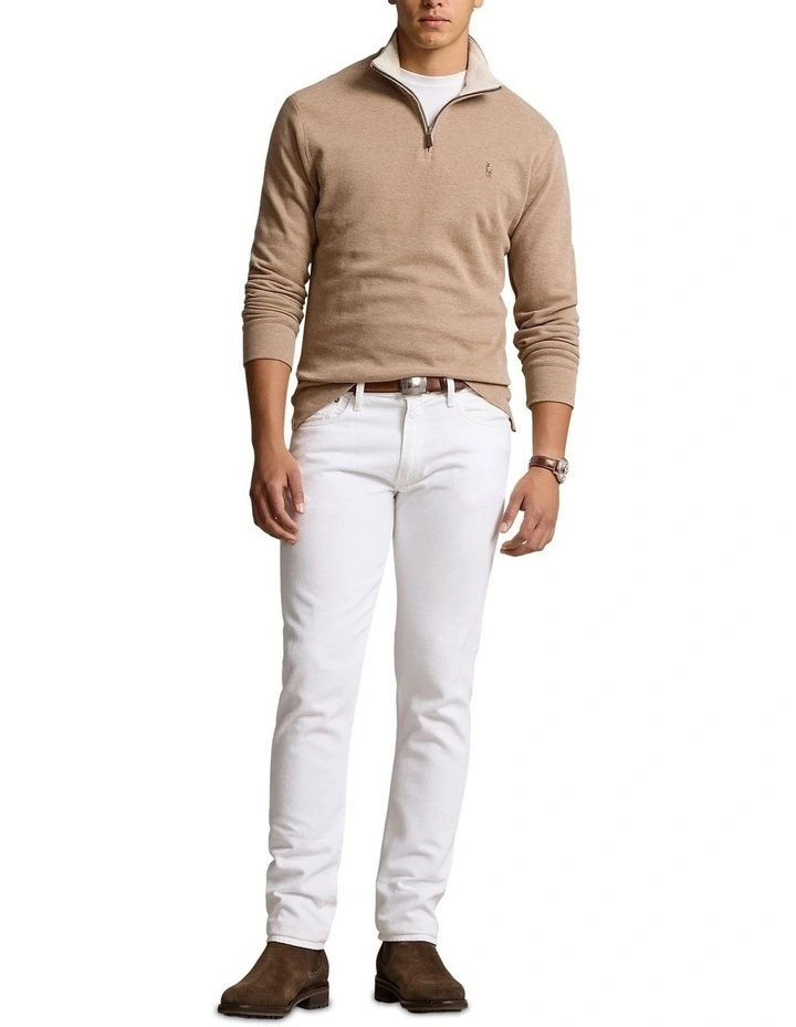 Estate Rib Quarter Zip Pullover in Brown image 3