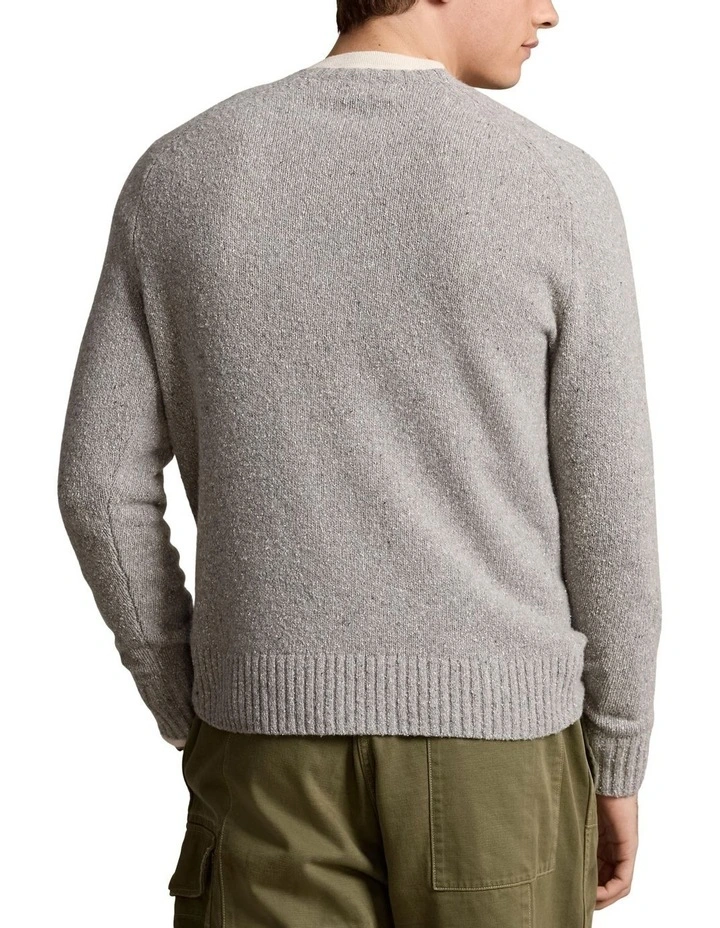 Speckled Wool-Blend Crewneck Sweater in Grey image 2