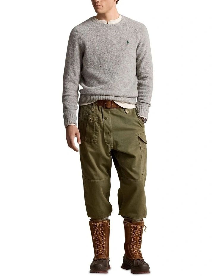 Speckled Wool-Blend Crewneck Sweater in Grey image 3