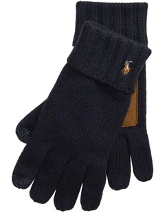 Merino Wool Touch Screen Gloves in Blue