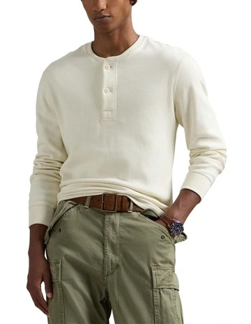 Moleskin Henley Shirt in White