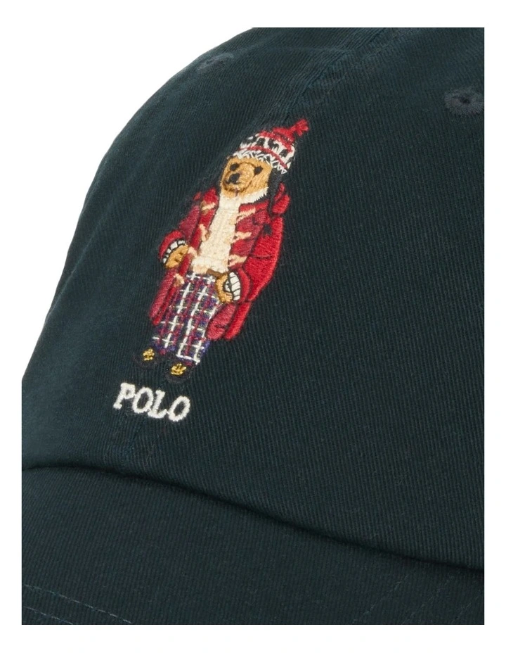 Bear Twill Ball Cap in Black image 3