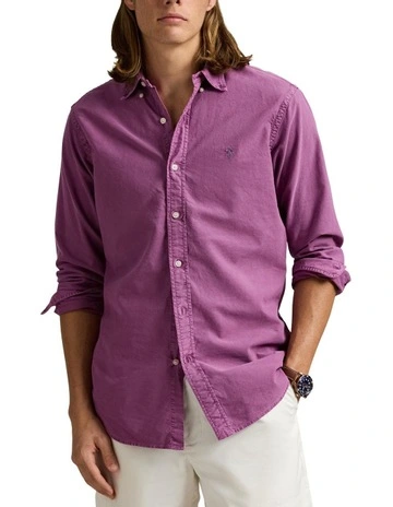 Classic Fit Garment-Dyed Oxford Shirt in Pink