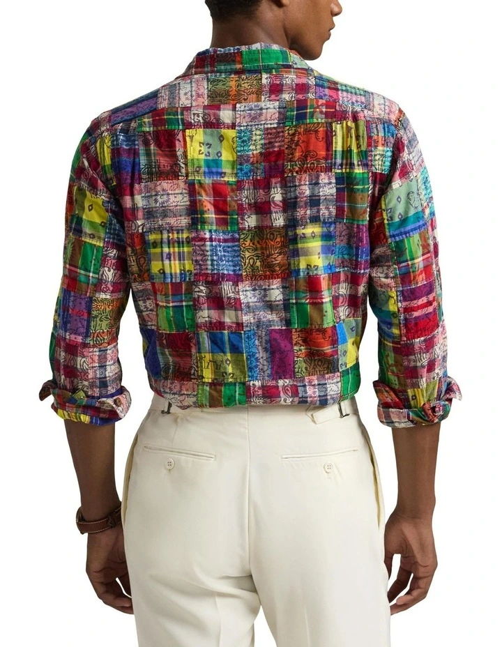 Classic Fit Patchwork Madras Camp Shirt image 2