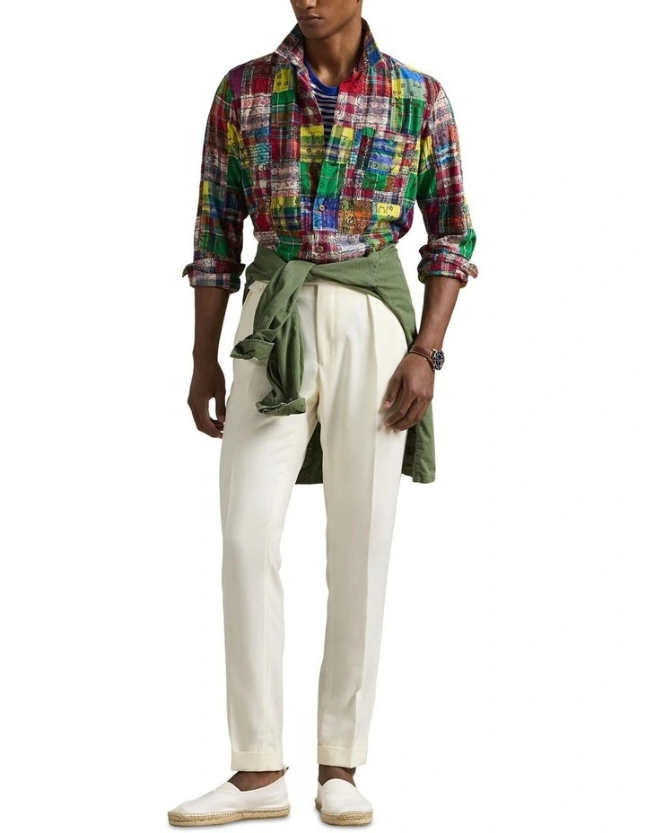 Classic Fit Patchwork Madras Camp Shirt image 3