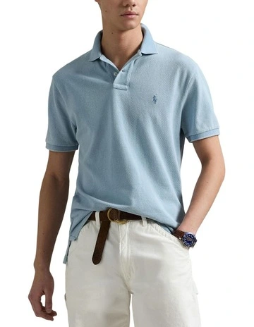 Custom Slim Fit Indigo Mesh Polo Shirt