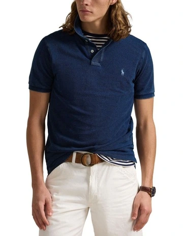 Custom Slim Fit Indigo Mesh Polo Shirt