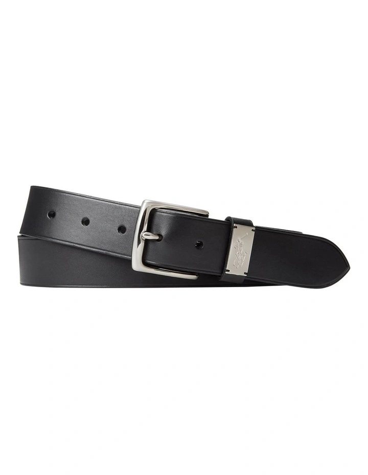 Pony-Plaque Leather Belt image 1