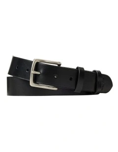 Logo-Plaque Leather Belt