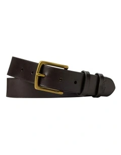 Logo-Plaque Leather Belt