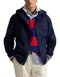 Full-Zip Hooded Jacket in Navy