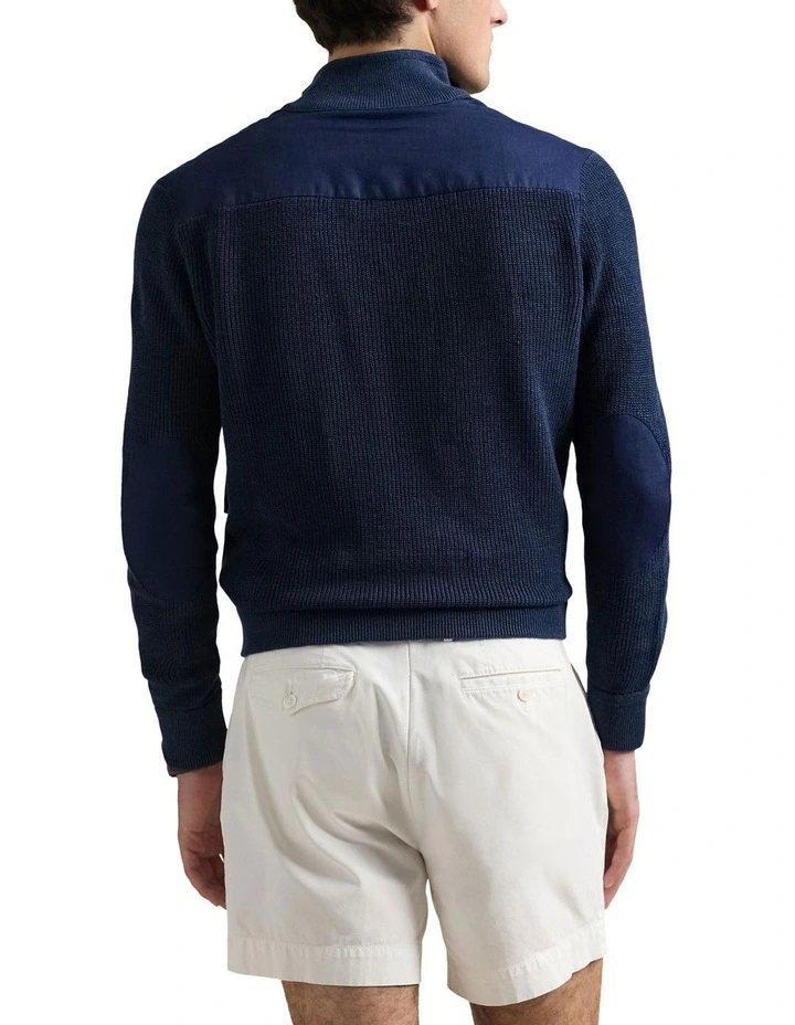 Hybrid Linen Cardigan in Navy image 2