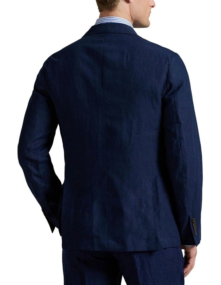 Soft Modern Linen Suit Jacket in Navy image 2