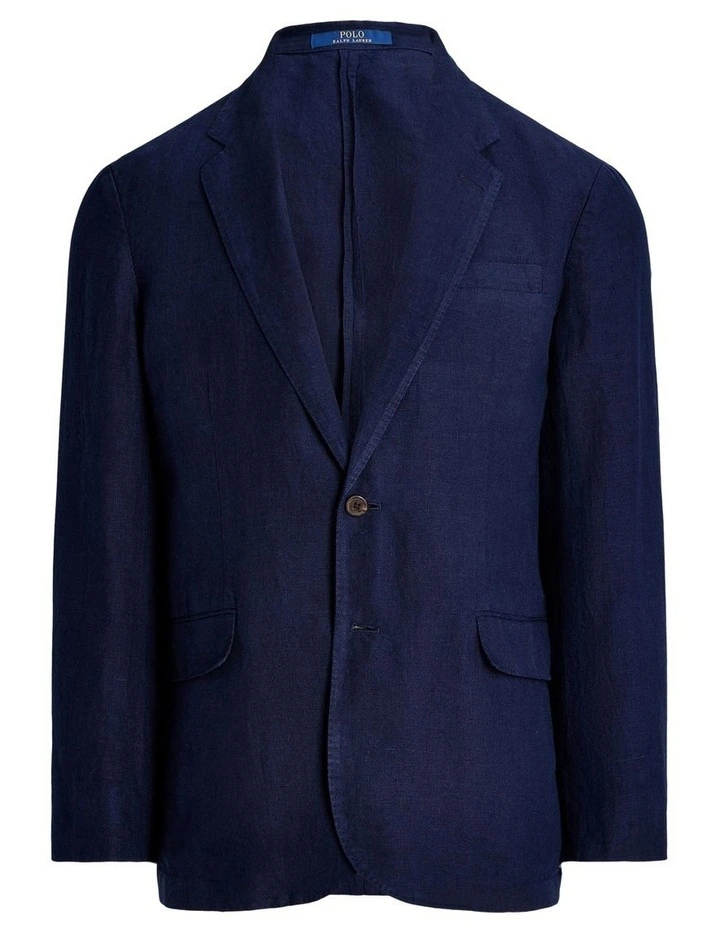 Soft Modern Linen Suit Jacket in Navy image 4
