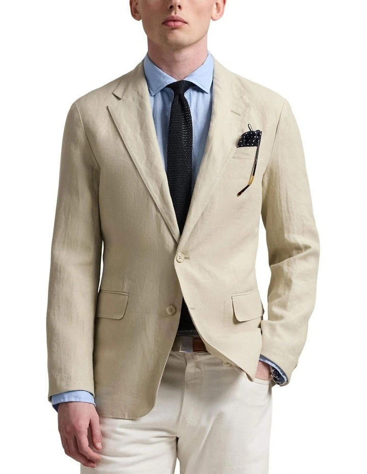 Soft Modern Linen Suit Jacket in Brown image 1