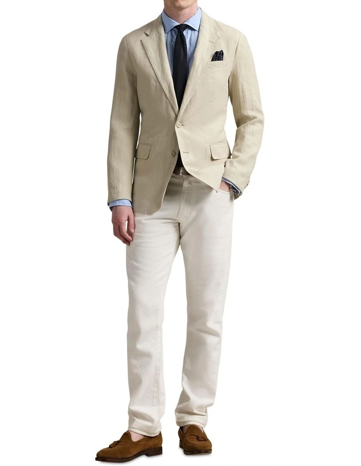 Soft Modern Linen Suit Jacket in Brown image 3