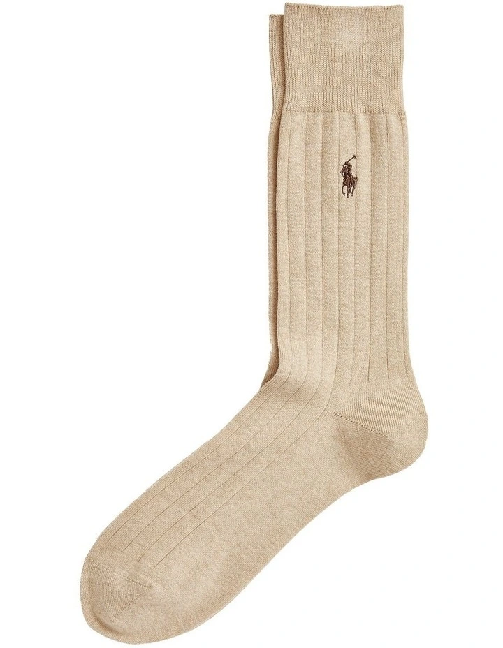 Ribbed Cotton-Blend Dress Socks image 1