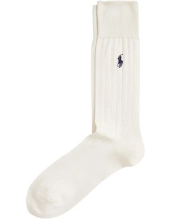 Ribbed Cotton-Blend Dress Socks