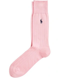 Ribbed Cotton-Blend Dress Socks