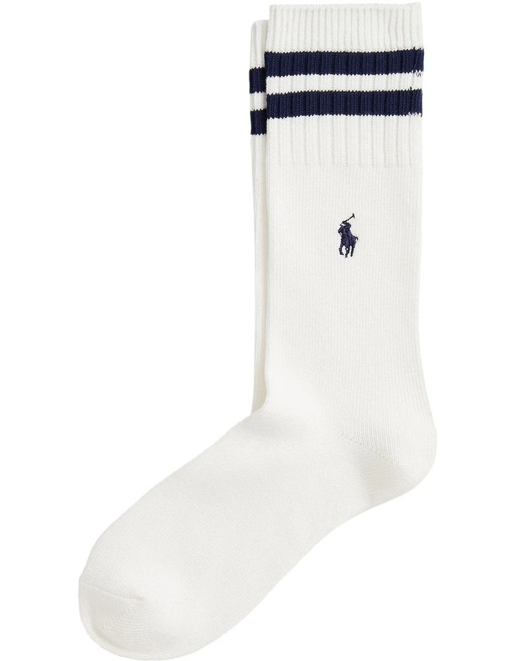 Striped-Cuff Cotton-Blend Crew Socks image 1