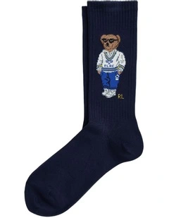 Polo Bear Cotton-Blend Crew Socks