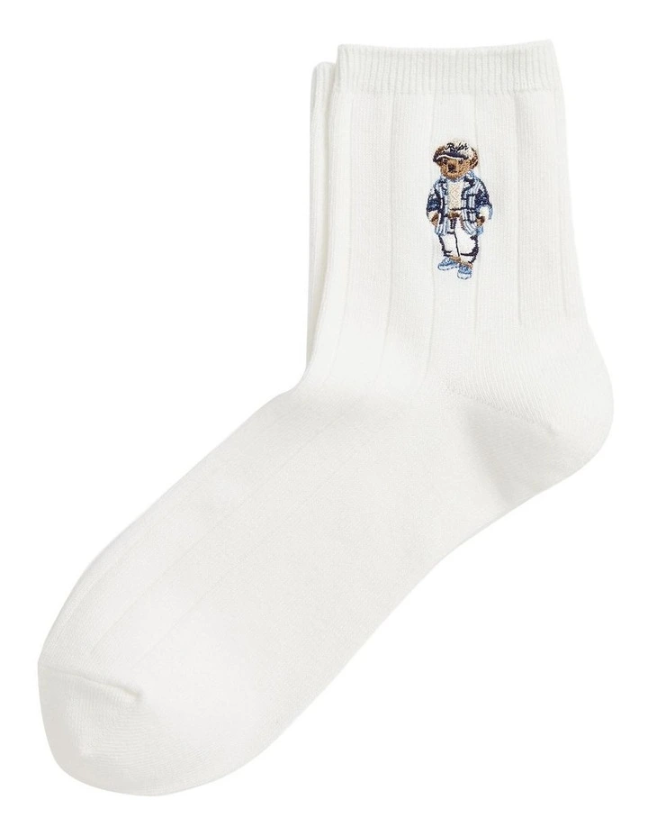 Polo Bear Cotton-Blend Quarter Socks image 1