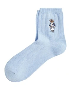 Polo Bear Cotton-Blend Quarter Socks