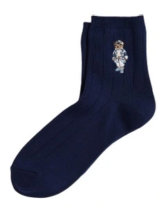 Polo Bear Cotton-Blend Quarter Socks