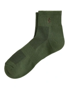 Cotton-Blend Quarter-Crew Socks