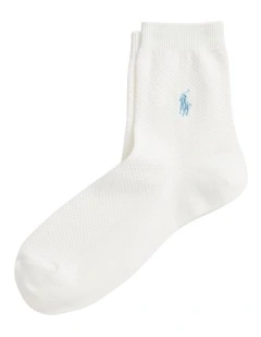 Cotton-Blend Mesh Quarter-Crew Socks