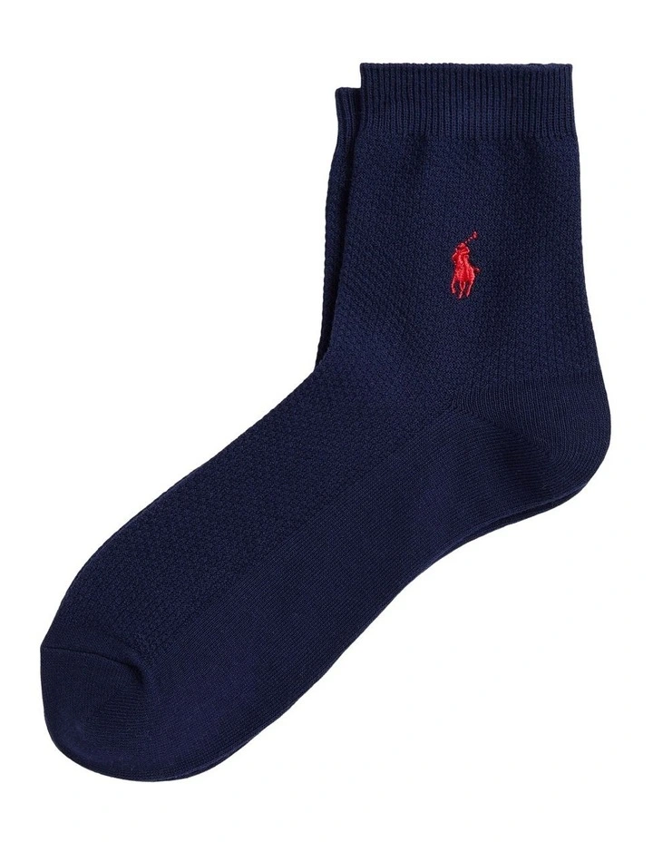 Cotton-Blend Mesh Quarter-Crew Socks image 1