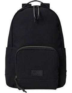 Leather-Trim Canvas Backpack