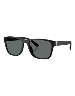 Striped-Temple Square Sunglasses