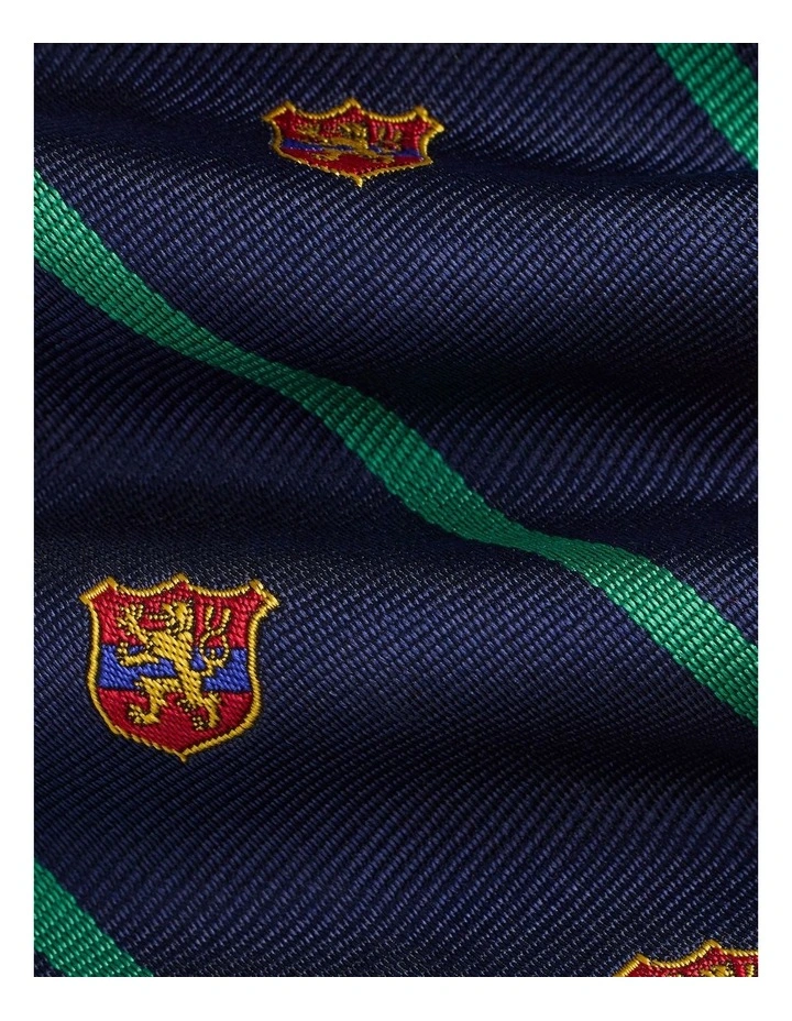 Striped Silk Repp Club Tie in Navy image 3