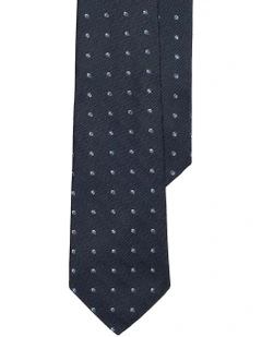 Neat Silk Jacquard Tie in Navy