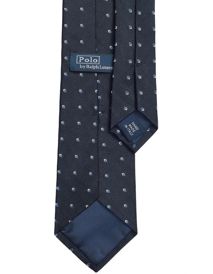 Neat Silk Jacquard Tie in Navy image 2