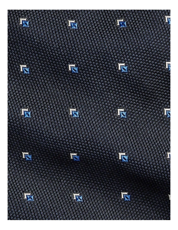 Neat Silk Jacquard Tie in Navy image 3