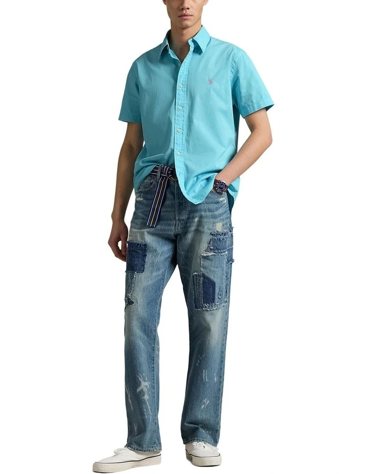 Classic Fit Twill Shirt in Blue image 3