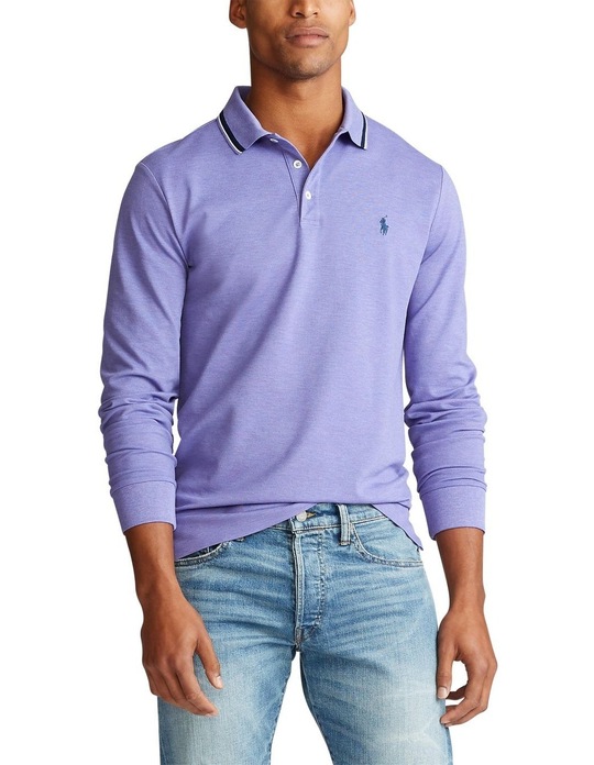 custom slim stretch mesh polo