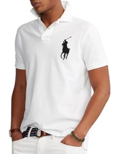 Custom Slim Fit Mesh Polo in White