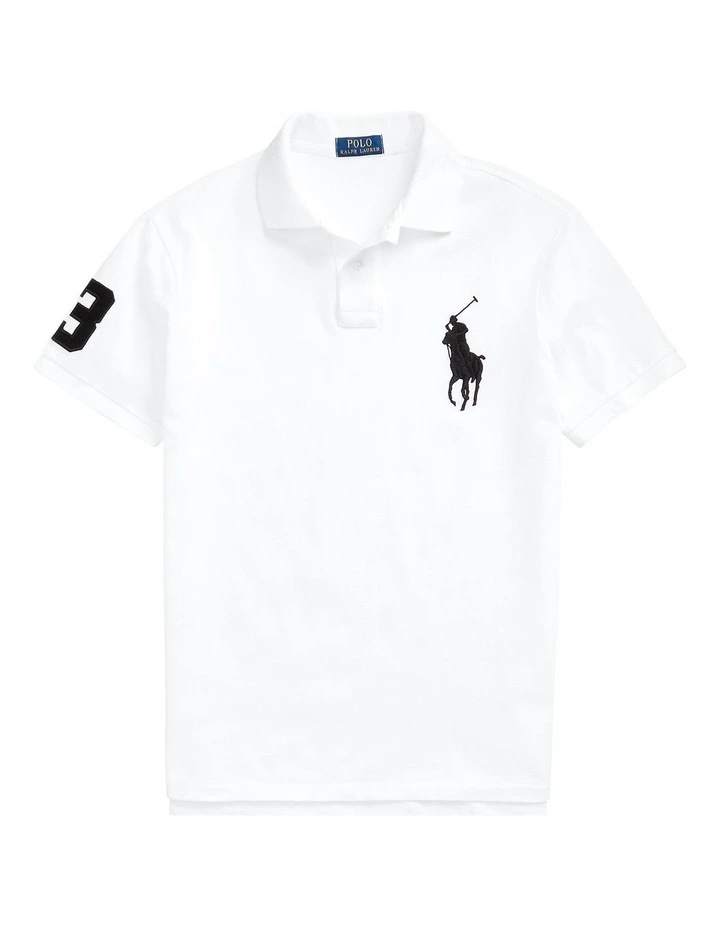 Custom Slim Fit Mesh Polo in White image 4