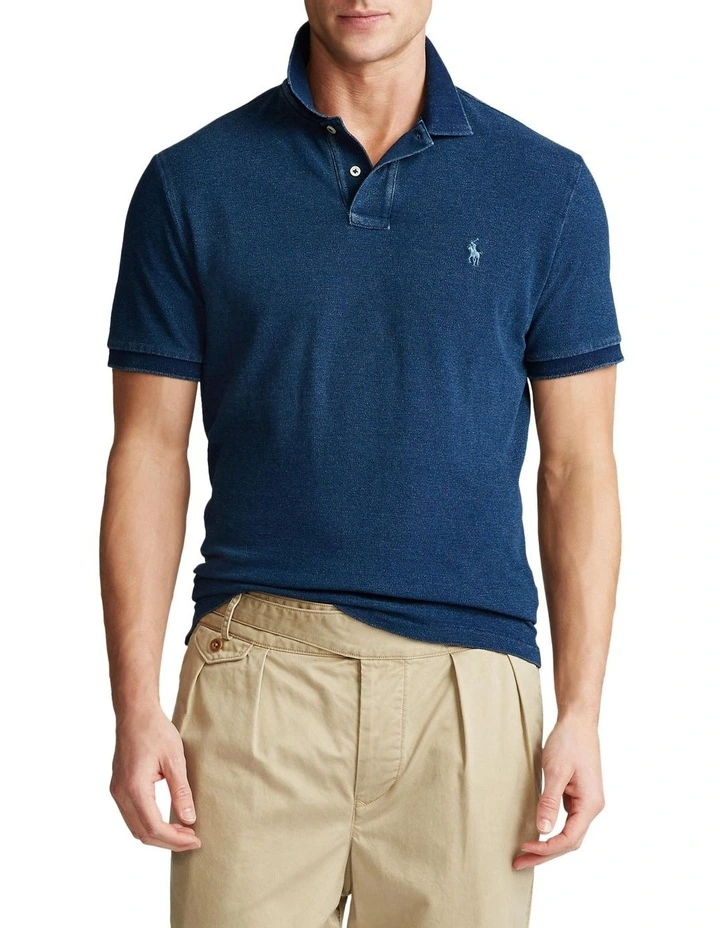 Custom Slim Indigo Mesh Polo Shirt image 1