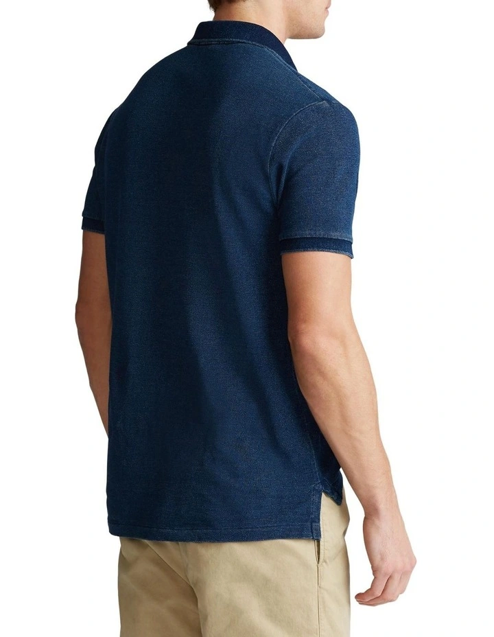 Custom Slim Indigo Mesh Polo Shirt image 2