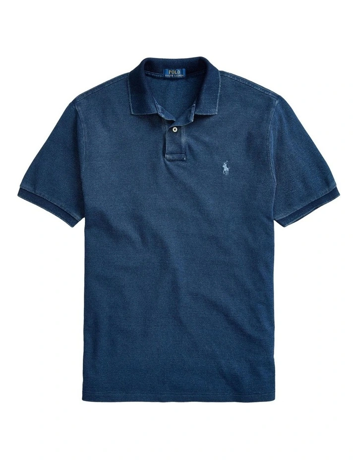 Custom Slim Indigo Mesh Polo Shirt image 4