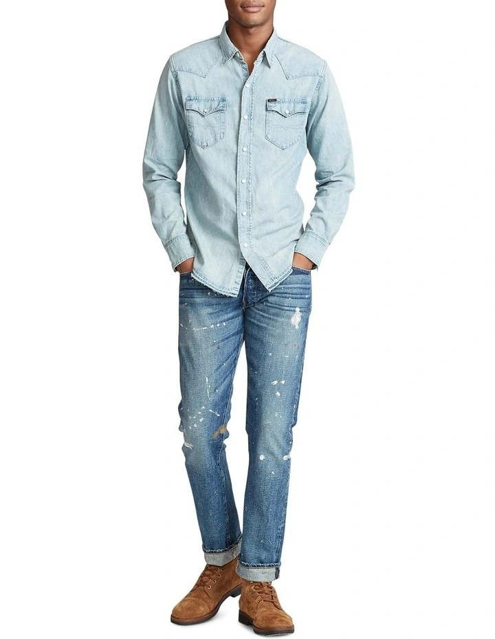 Classic Fit Denim Western Shirt image 3