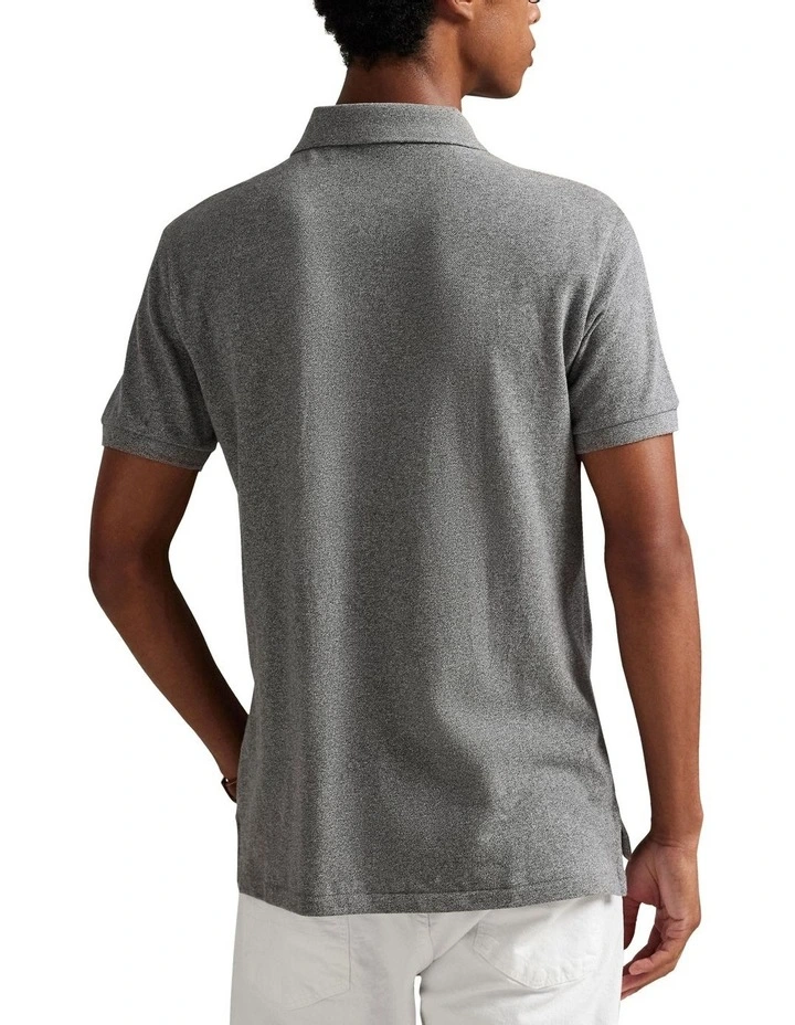 Custom Slim Fit Mesh Polo Shirt in Grey image 2